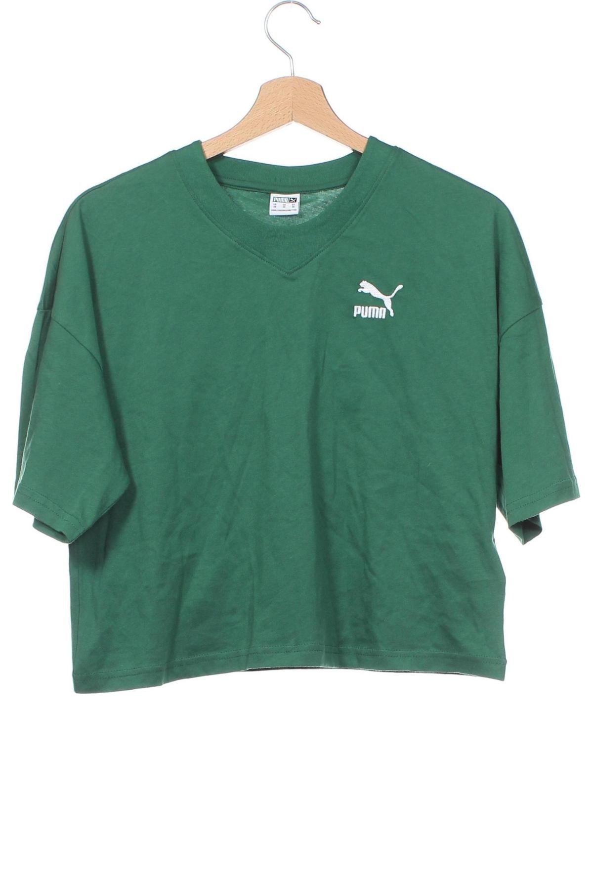 Дамска тениска PUMA, Размер XS, Цвят Зелен, Цена 24,34 лв.