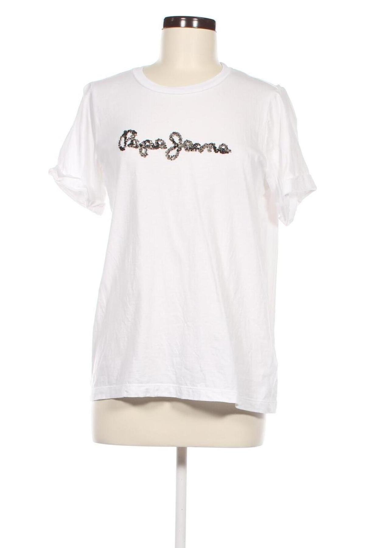 Damen T-Shirt Pepe Jeans, Größe L, Farbe Weiß, Preis € 30,36