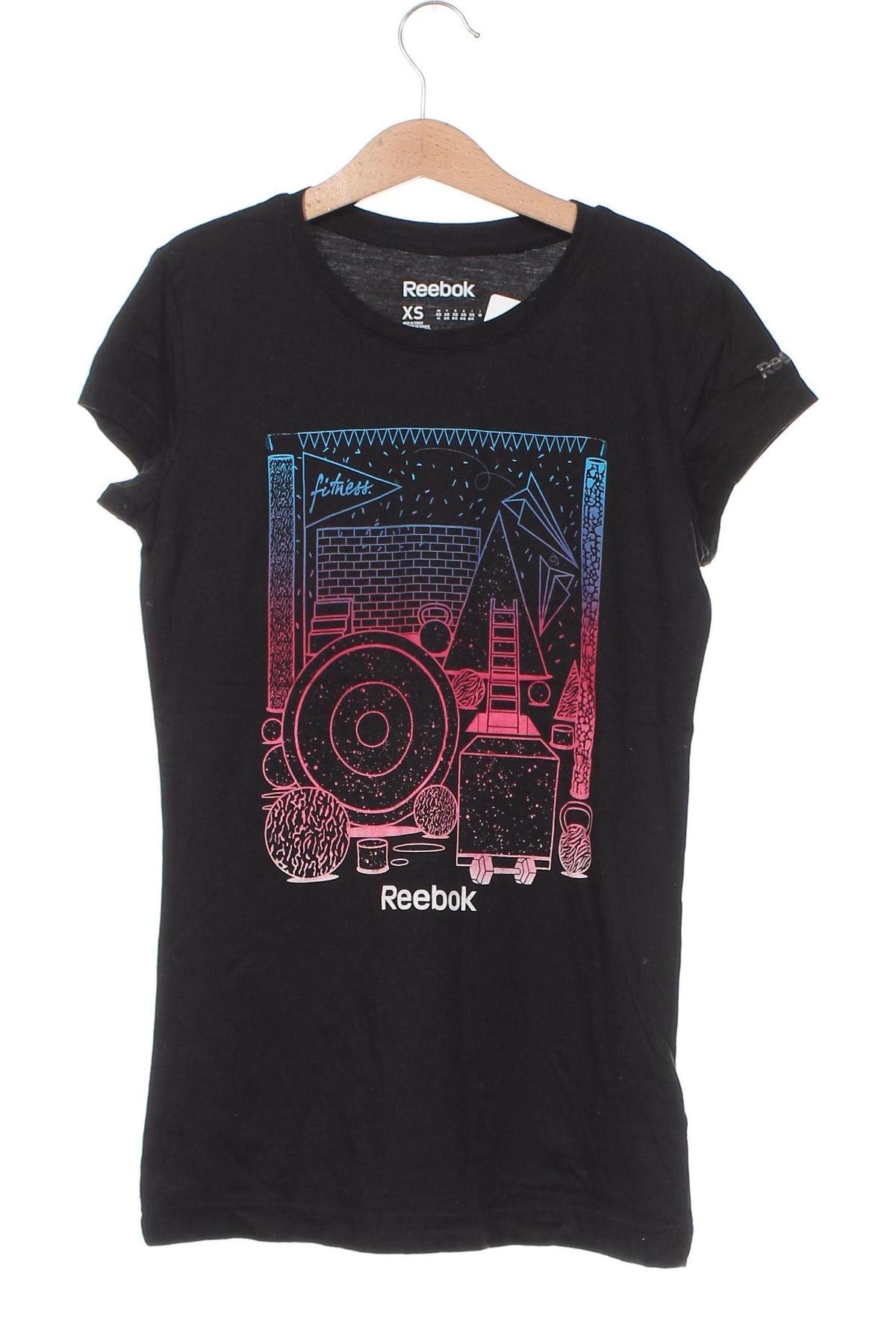 Γυναικείο t-shirt Reebok, Μέγεθος XS, Χρώμα Μαύρο, Τιμή 15,40 €