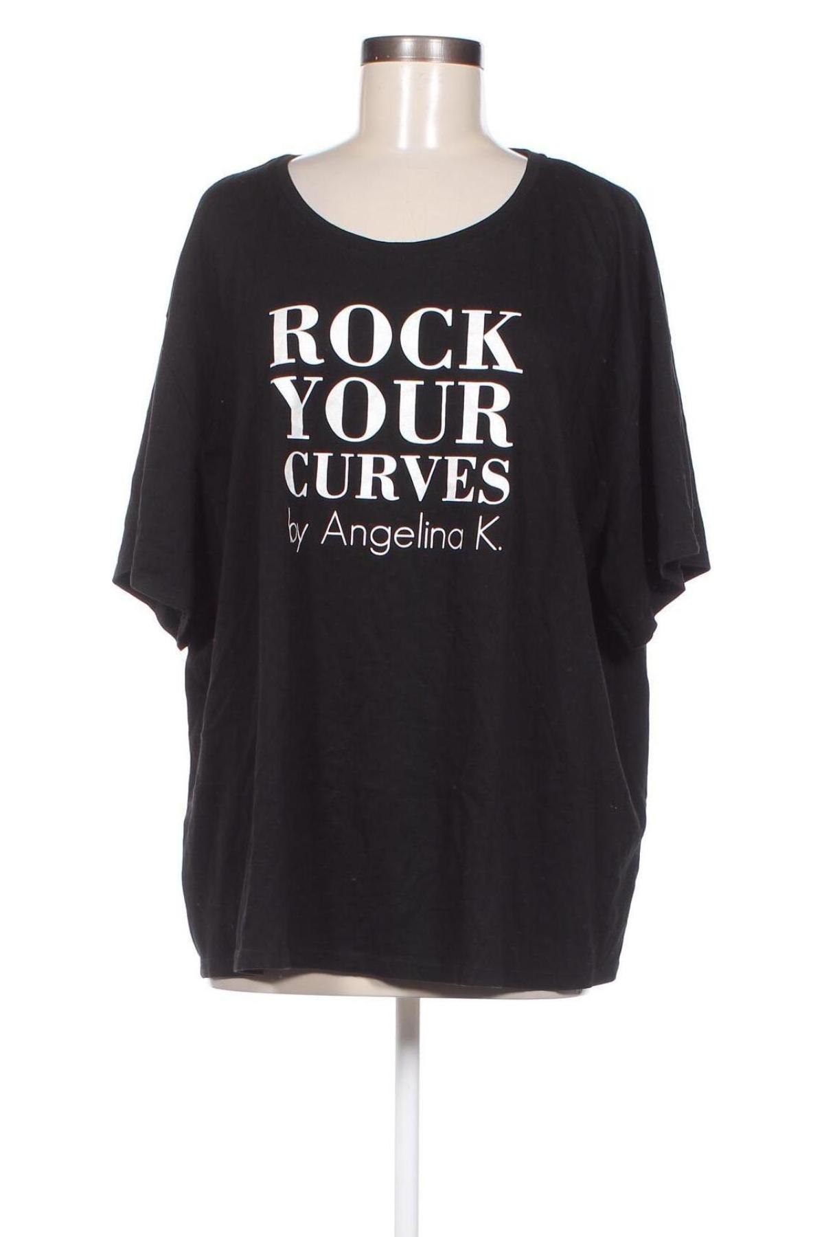 Γυναικείο t-shirt Rock Your Curves by Angelina Kirsch, Μέγεθος XXL, Χρώμα Μαύρο, Τιμή 10,82 €