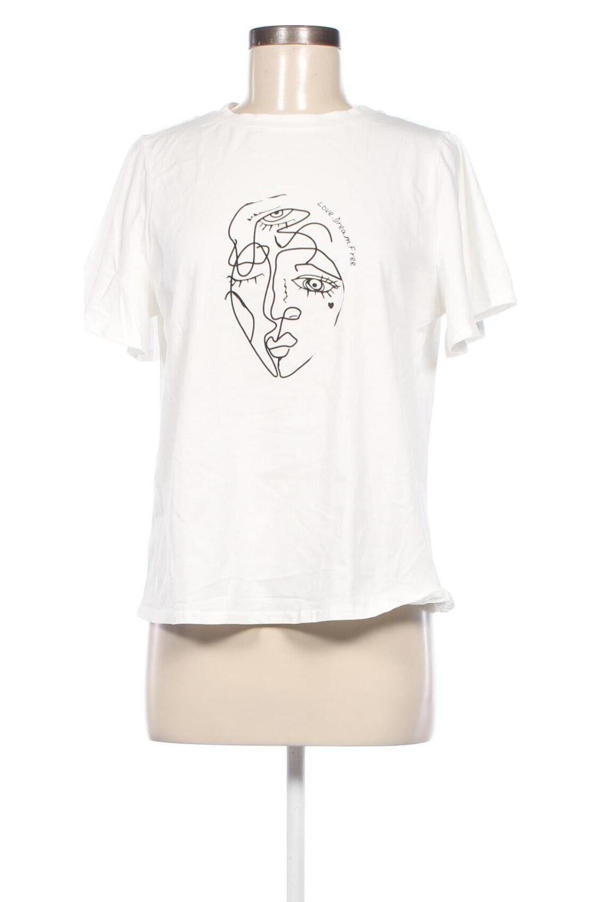 Γυναικείο t-shirt SHEIN, Μέγεθος M, Χρώμα Λευκό, Τιμή 8,04 €