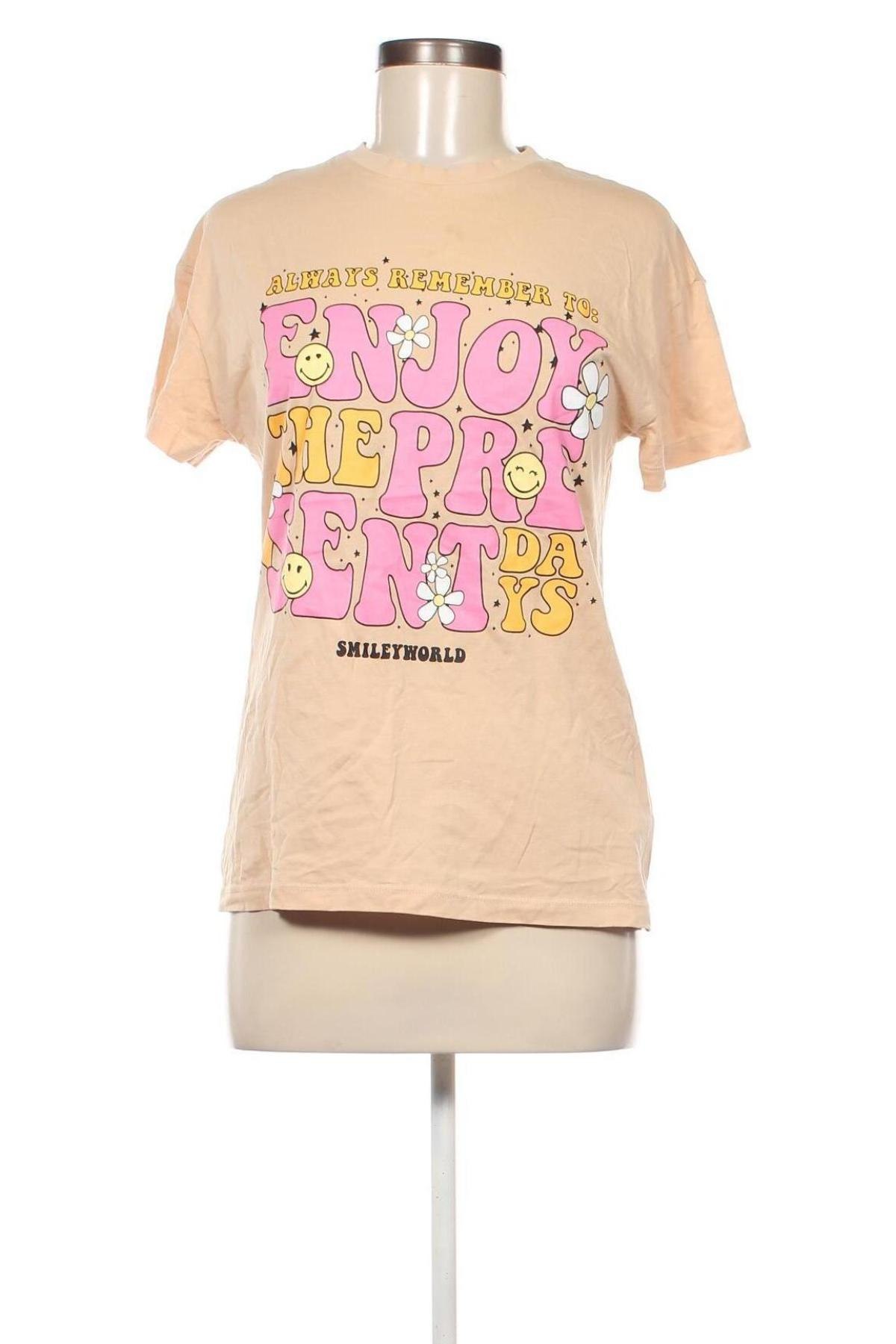 Γυναικείο t-shirt Smiley World, Μέγεθος XS, Χρώμα Κίτρινο, Τιμή 8,04 €