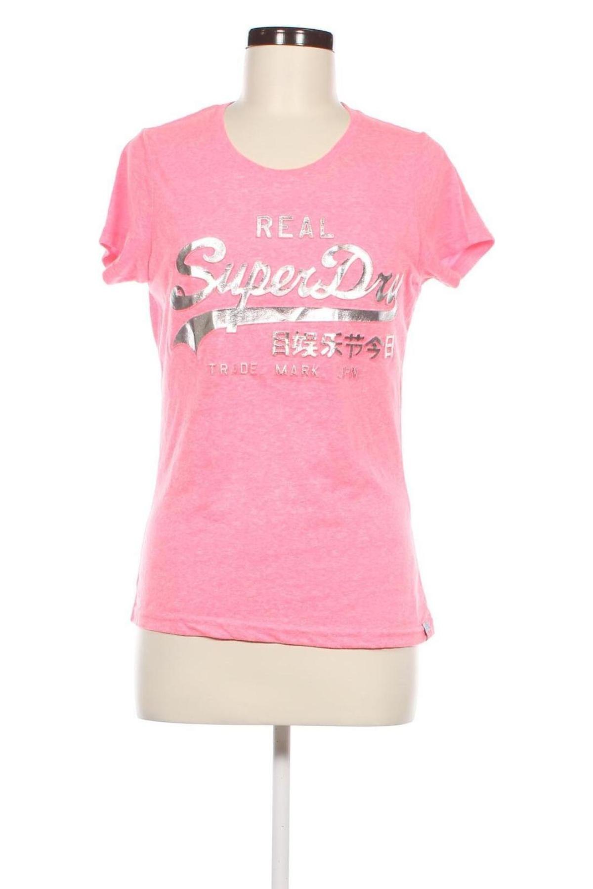 Γυναικείο t-shirt Superdry, Μέγεθος M, Χρώμα Ρόζ , Τιμή 22,27 €
