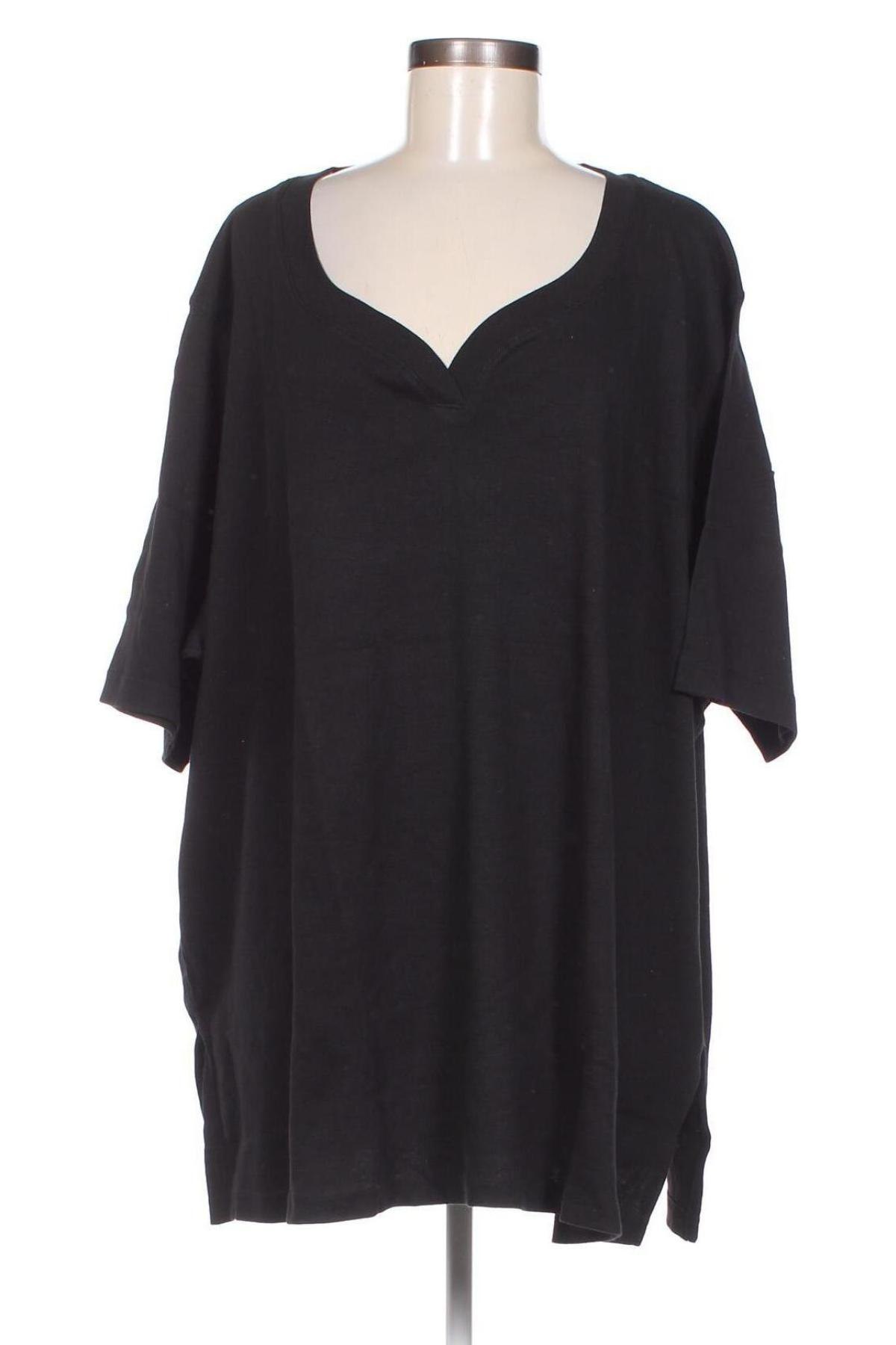 Γυναικείο t-shirt Ulla Popken, Μέγεθος 5XL, Χρώμα Μαύρο, Τιμή 22,27 €