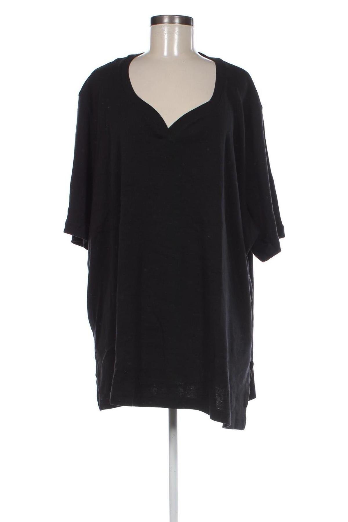 Γυναικείο t-shirt Ulla Popken, Μέγεθος 4XL, Χρώμα Μαύρο, Τιμή 17,26 €