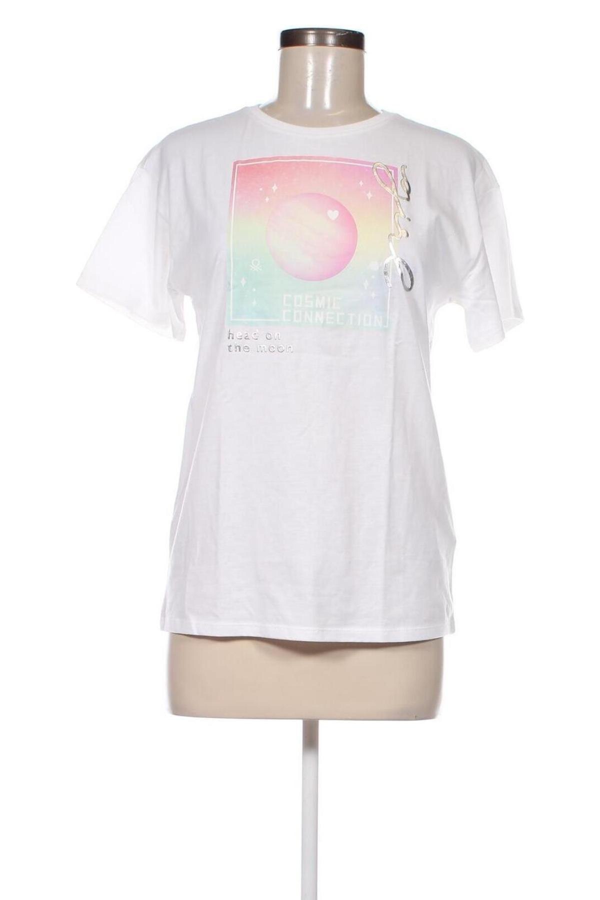 Γυναικείο t-shirt United Colors Of Benetton, Μέγεθος XL, Χρώμα Λευκό, Τιμή 18,56 €