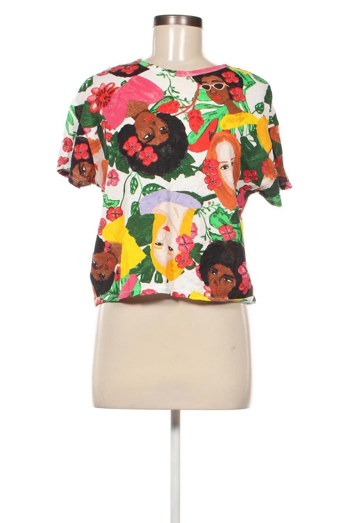 Γυναικείο t-shirt Zara, Μέγεθος S, Χρώμα Πολύχρωμο, Τιμή 6,80 €