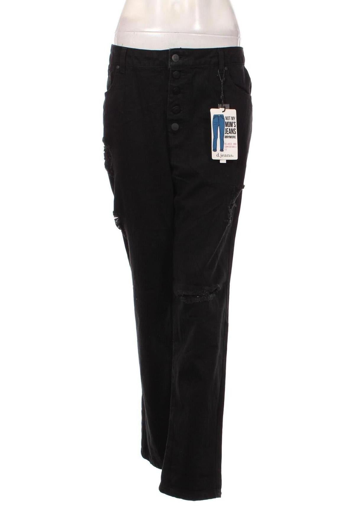 Дамски дънки D.Jeans, Размер XXL, Цвят Черен, Цена 35,40 лв.