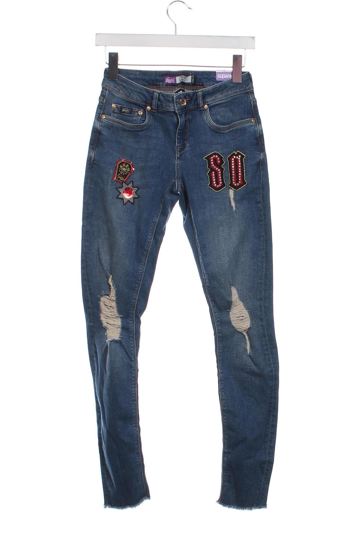 Dámske džínsy  Superdry, Veľkosť XS, Farba Modrá, Cena  29,64 €