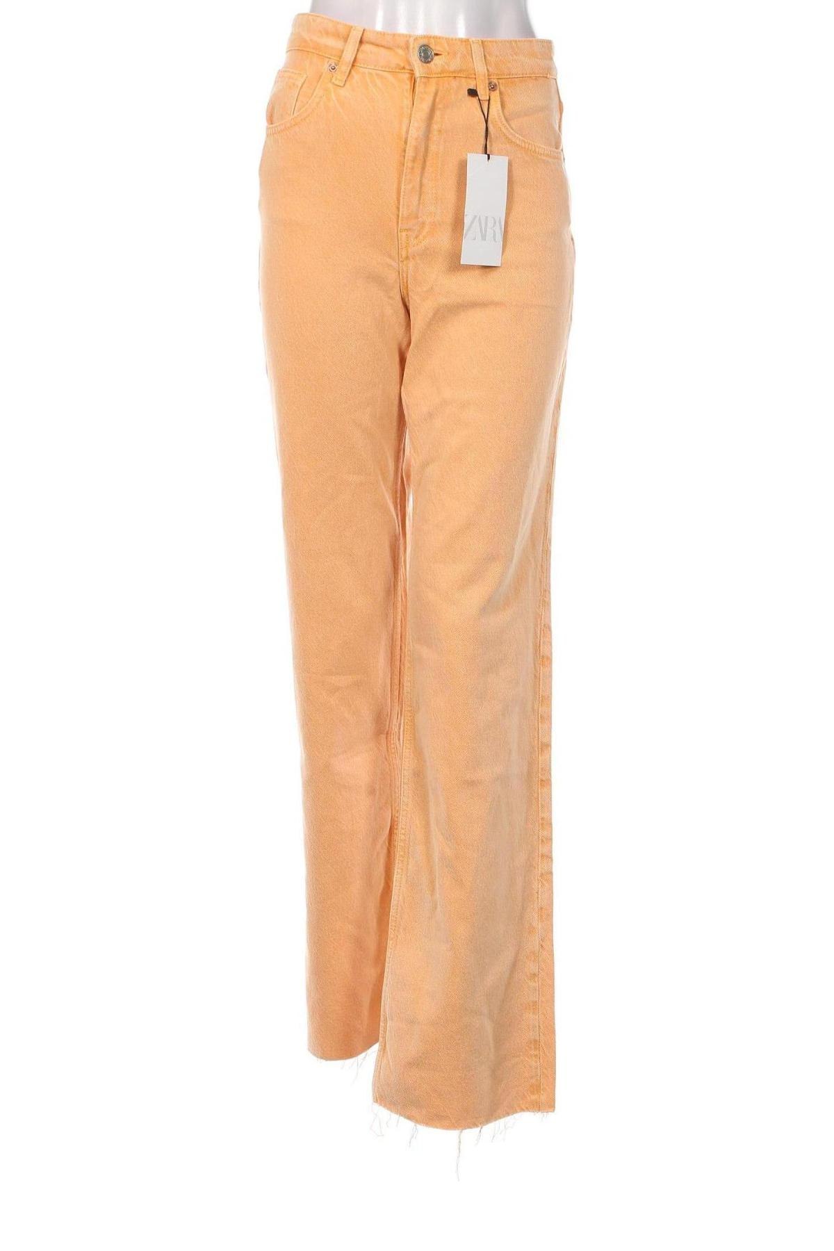 Dámské džíny  Zara, Velikost S, Barva Oranžová, Cena  562,00 Kč