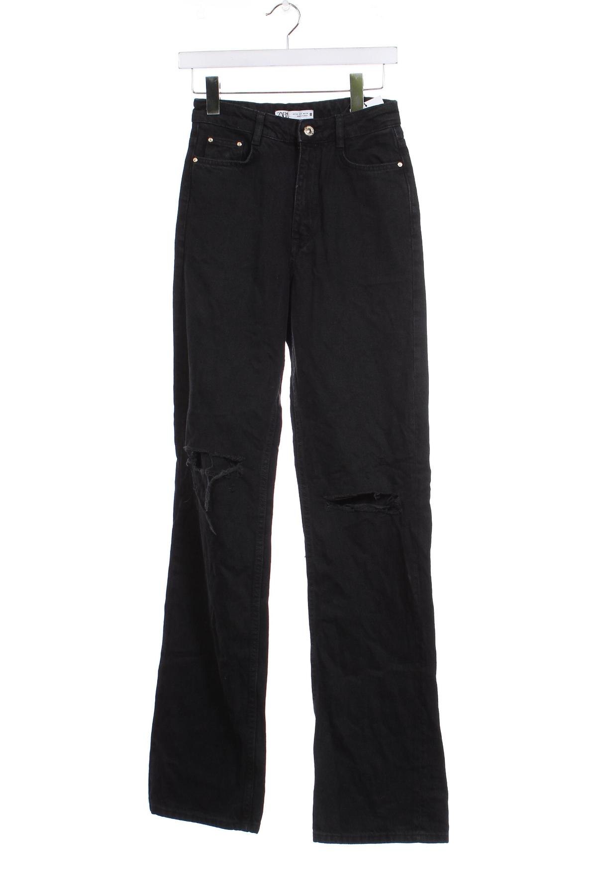 Γυναικείο Τζίν Zara, Μέγεθος XS, Χρώμα Μαύρο, Τιμή 15,34 €