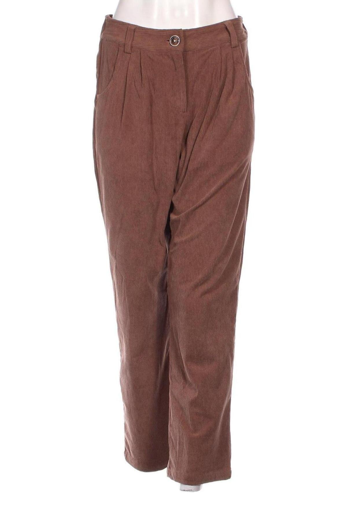 Pantaloni de velvet de femei, Mărime S, Culoare Maro, Preț 24,80 Lei