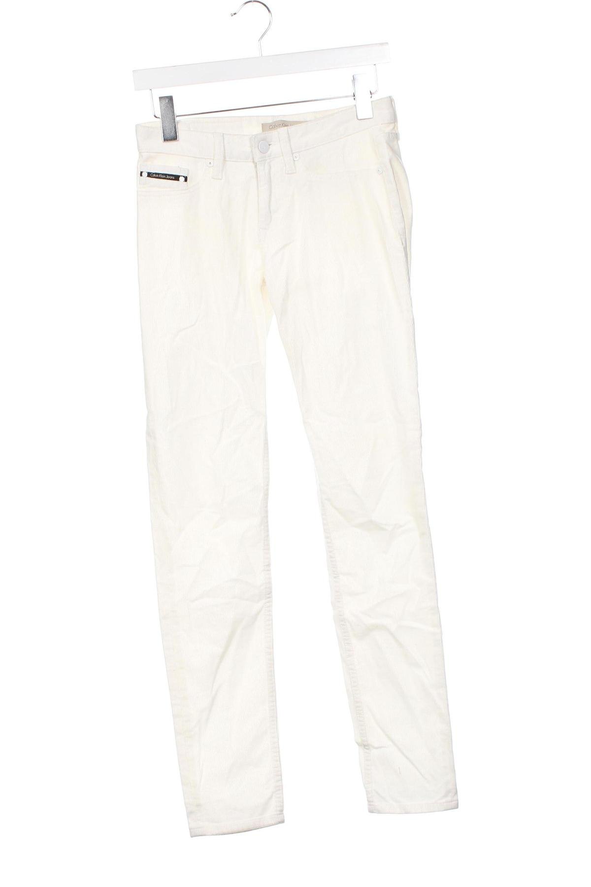 Γυναικείο κοτλέ παντελόνι Calvin Klein Jeans, Μέγεθος S, Χρώμα Λευκό, Τιμή 22,82 €