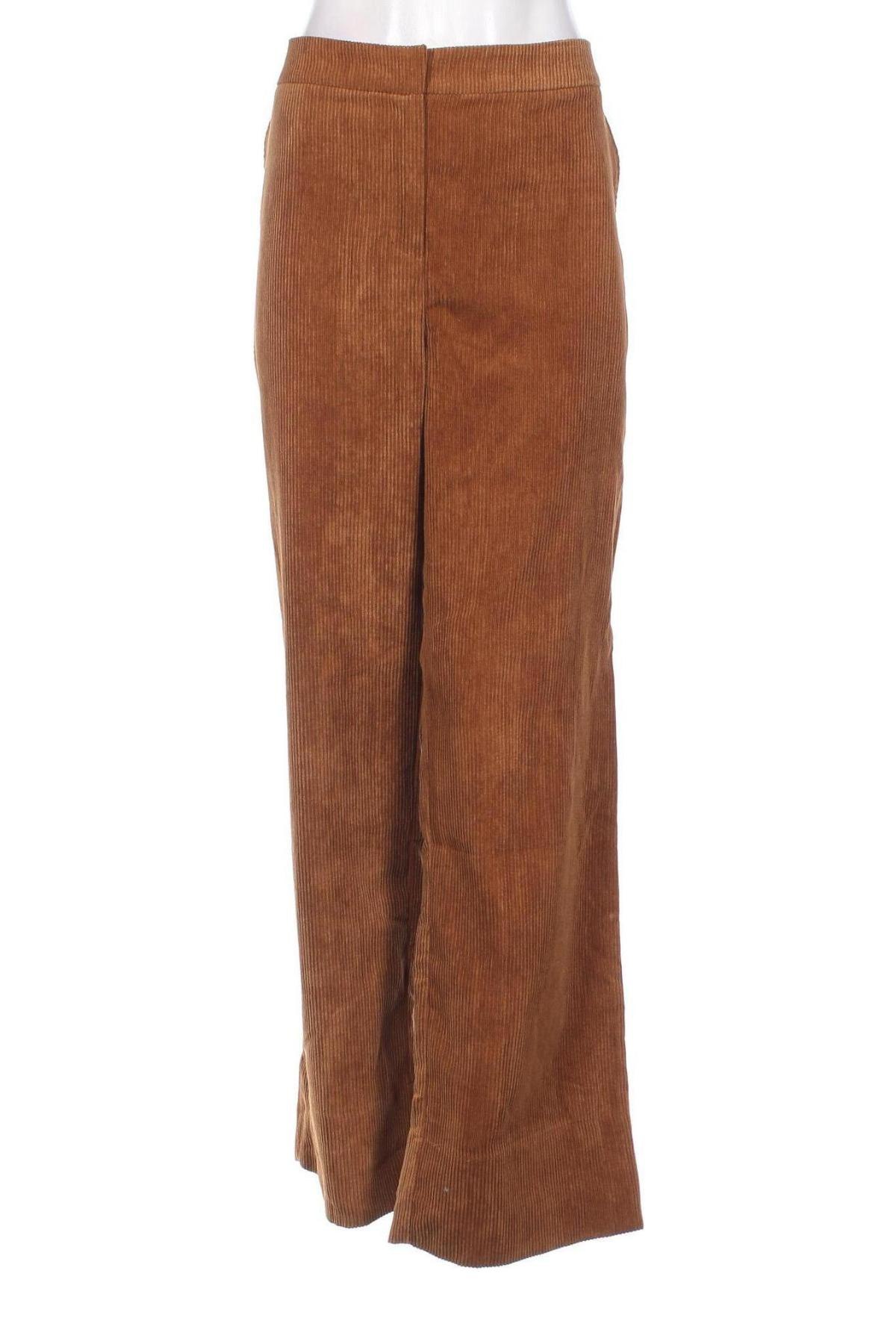 Pantaloni de velvet de femei Cortefiel, Mărime XL, Culoare Maro, Preț 137,66 Lei