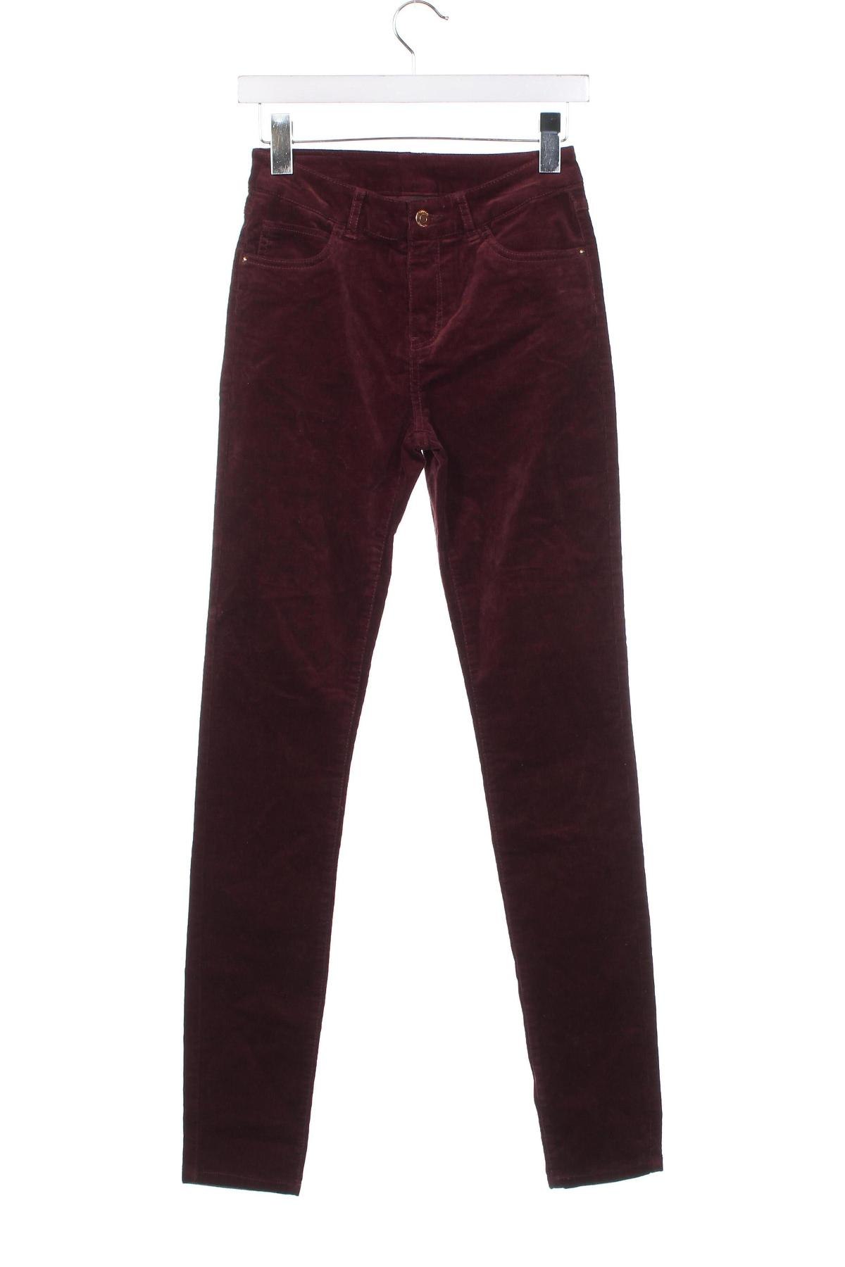 Pantaloni de velvet de femei Groggy, Mărime S, Culoare Roșu, Preț 39,34 Lei