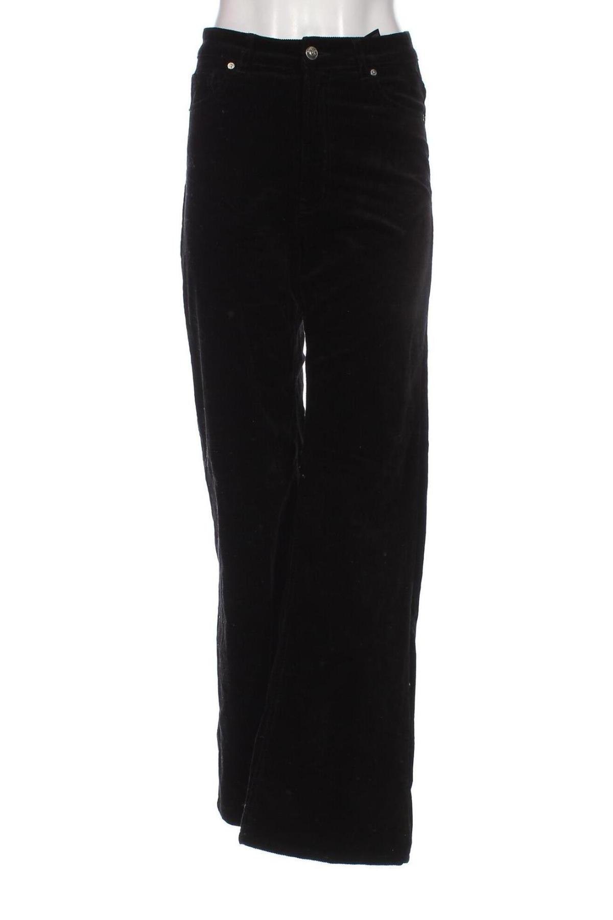 Pantaloni de velvet de femei H&M Divided, Mărime S, Culoare Negru, Preț 24,80 Lei