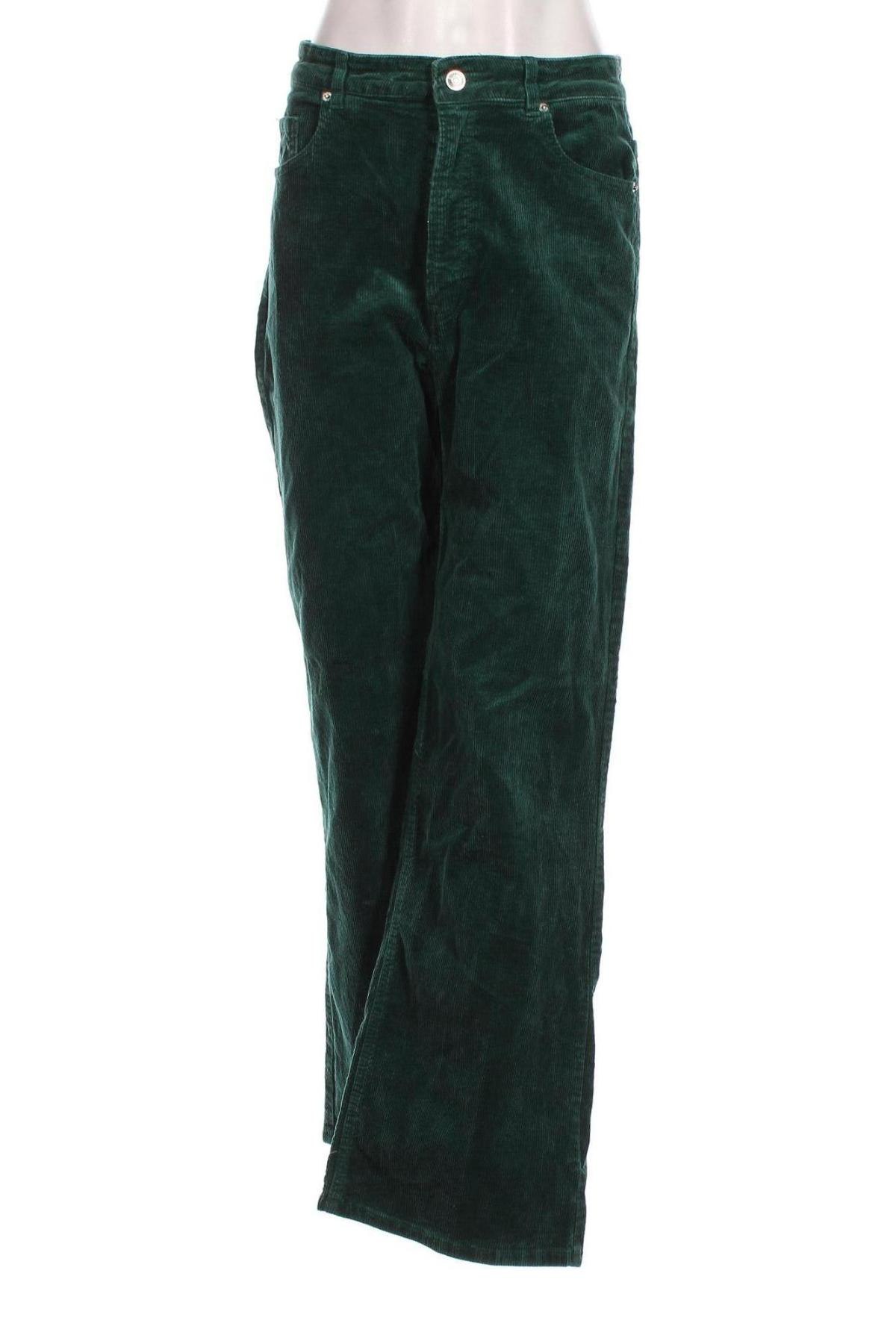 Pantaloni de velvet de femei H&M Divided, Mărime M, Culoare Verde, Preț 74,81 Lei