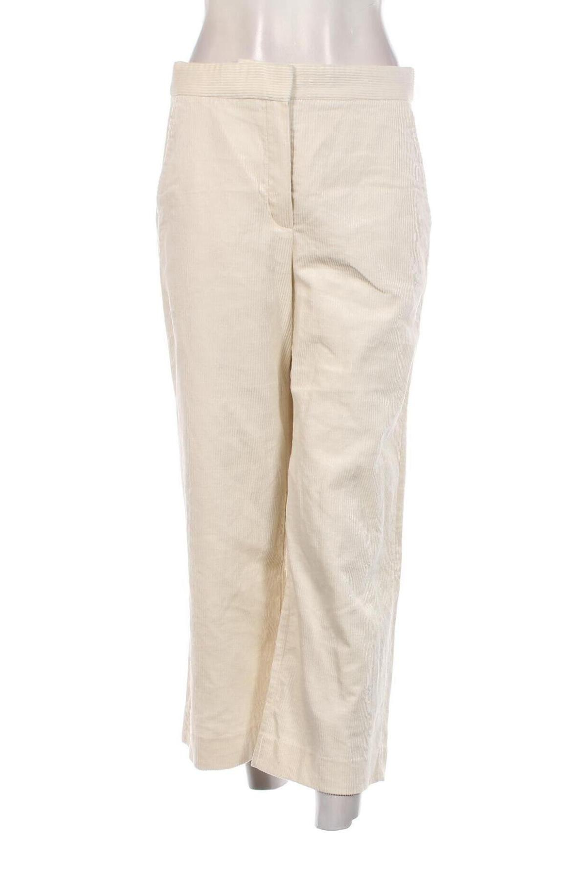 Pantaloni de velvet de femei Massimo Dutti, Mărime M, Culoare Ecru, Preț 121,43 Lei