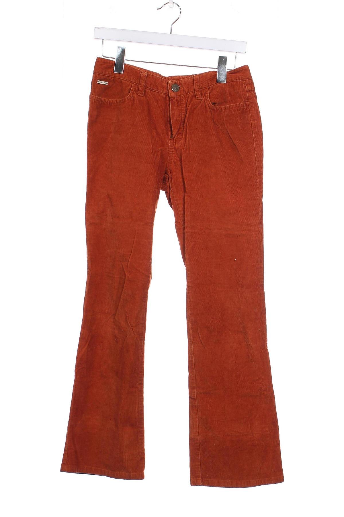 Pantaloni de velvet de femei Massimo Dutti, Mărime M, Culoare Portocaliu, Preț 104,08 Lei