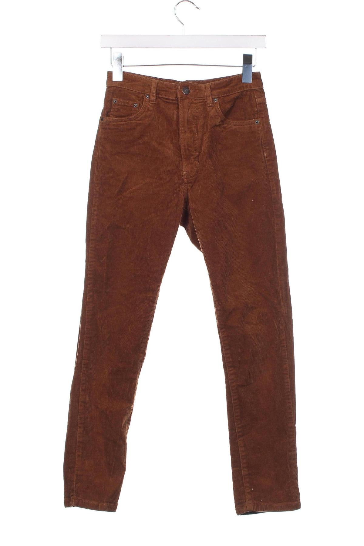 Γυναικείο κοτλέ παντελόνι Pull&Bear, Μέγεθος XS, Χρώμα Καφέ, Τιμή 4,49 €