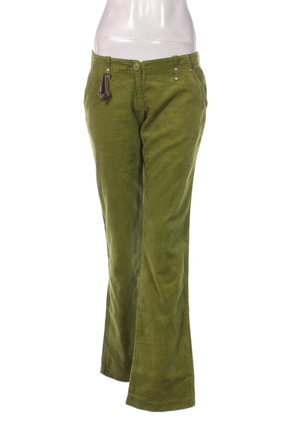 Pantaloni de velvet de femei Reserved, Mărime M, Culoare Verde, Preț 42,38 Lei