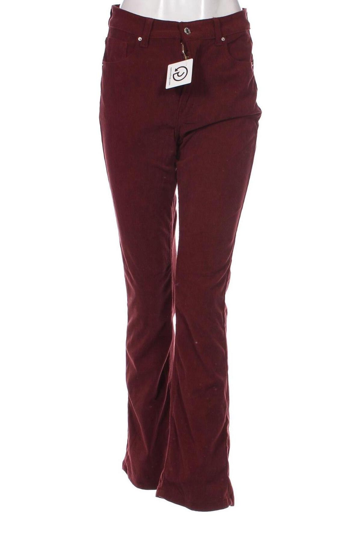 Pantaloni de velvet de femei SHEIN, Mărime M, Culoare Roșu, Preț 22,89 Lei