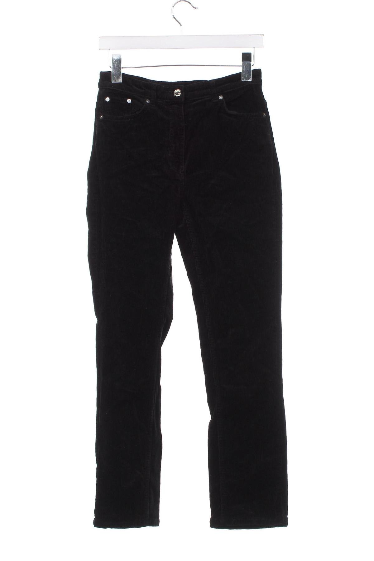 Pantaloni de velvet de femei Weekday, Mărime S, Culoare Negru, Preț 41,25 Lei