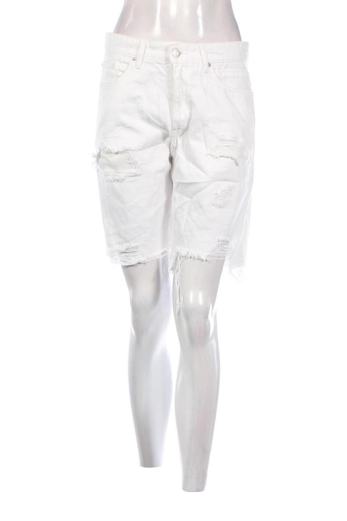 Pantaloni scurți de femei Pull&Bear, Mărime M, Culoare Alb, Preț 62,50 Lei