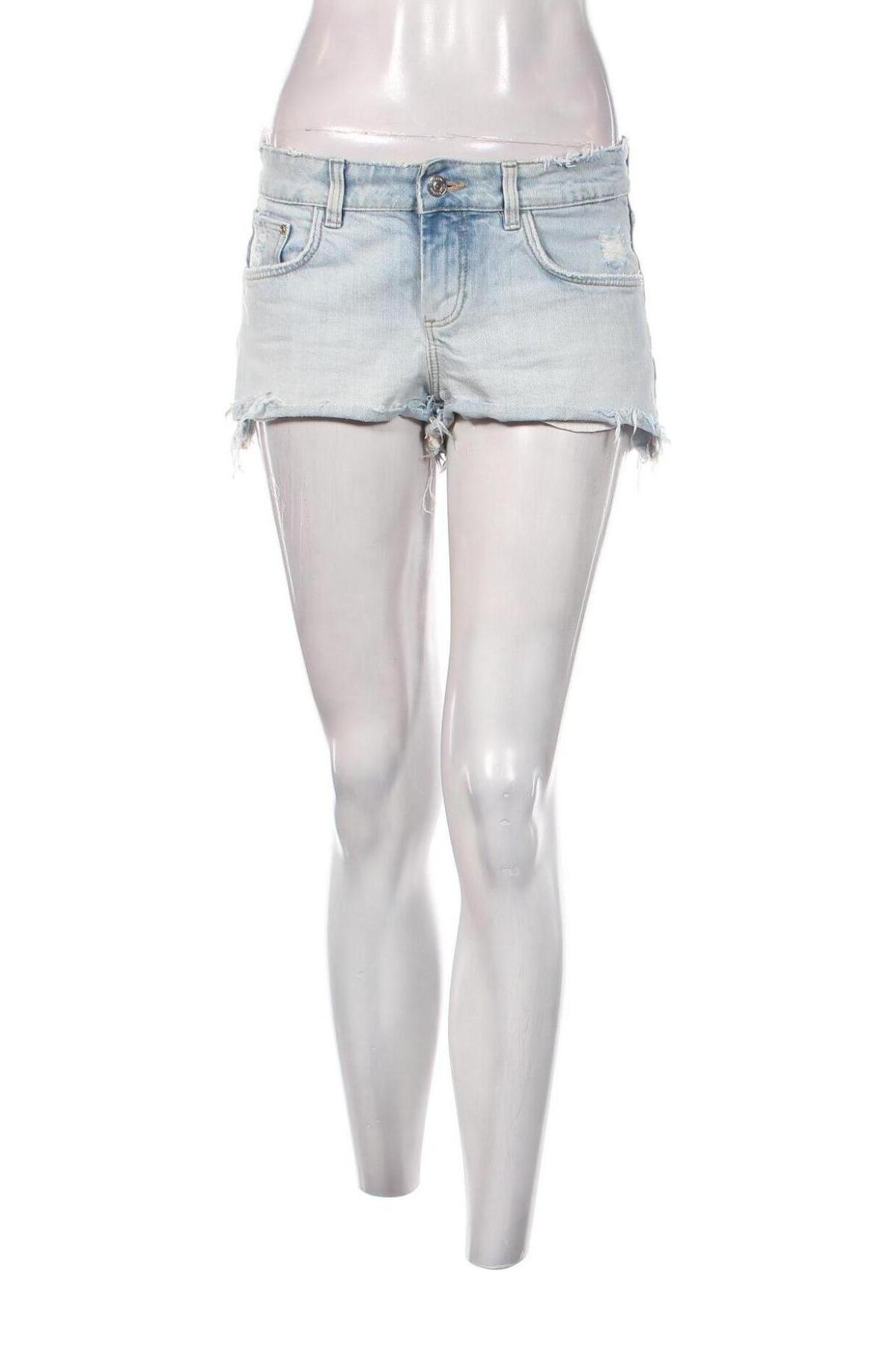 Дамски къс панталон Zara Trafaluc, Размер S, Цвят Син, Цена 9,60 лв.