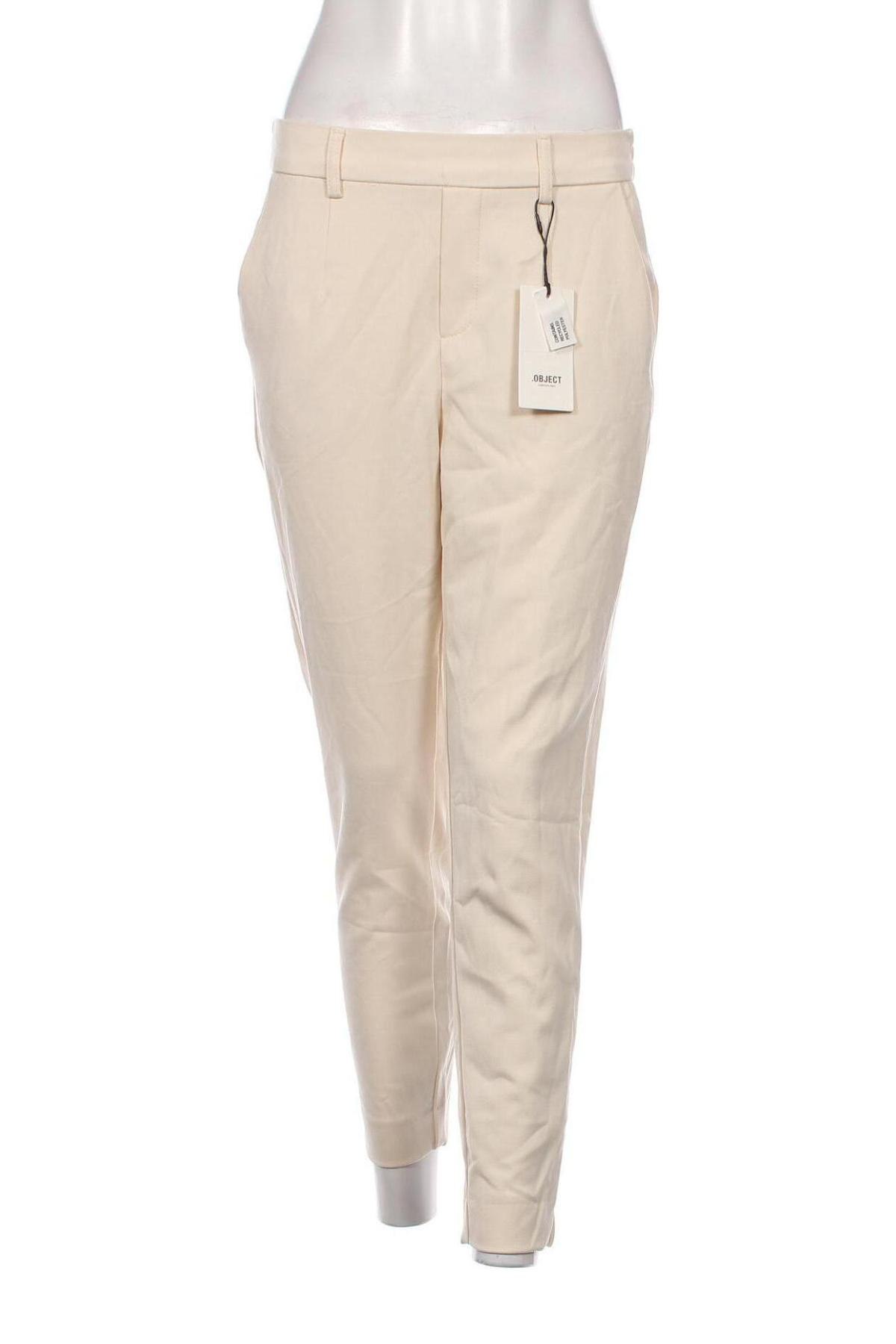 Дамски панталон Object, Размер M, Цвят Бежов, Цена 18,60 лв.