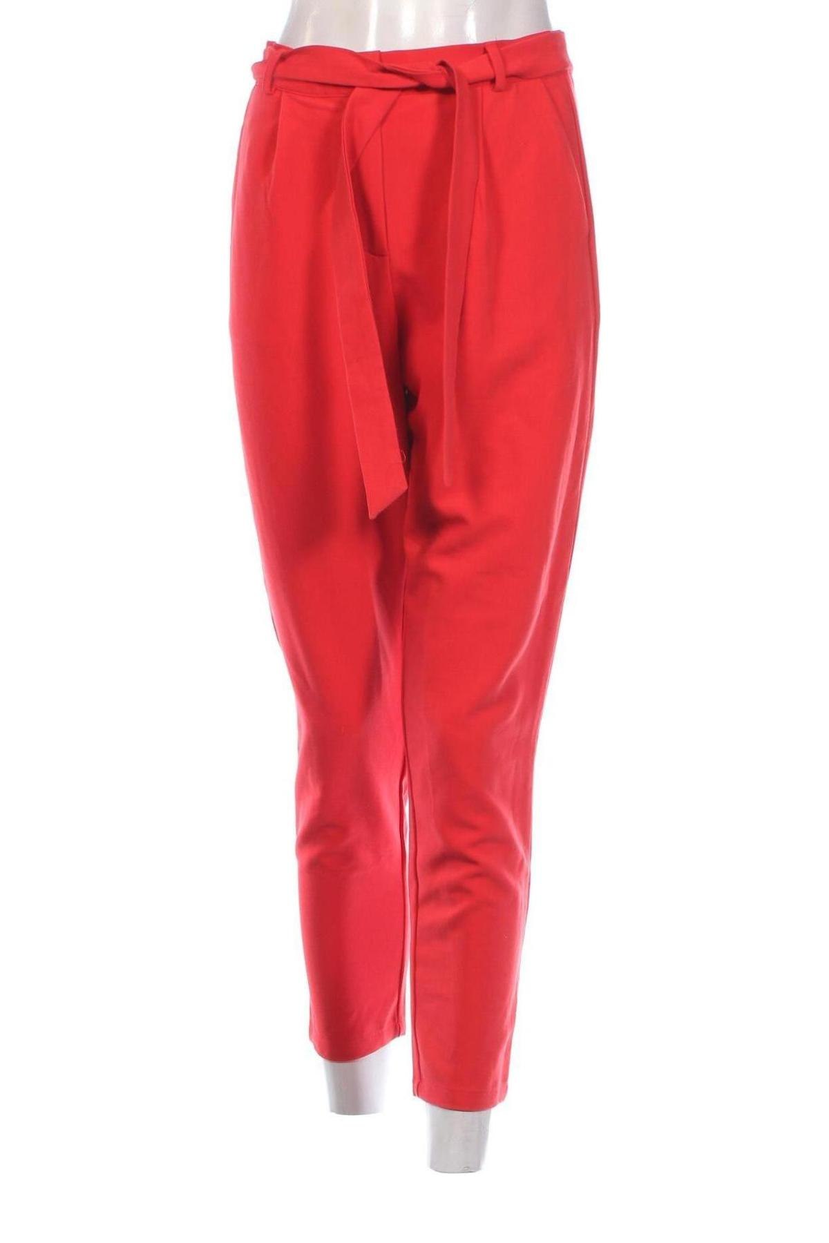 Дамски панталон Pieces, Размер S, Цвят Червен, Цена 14,58 лв.