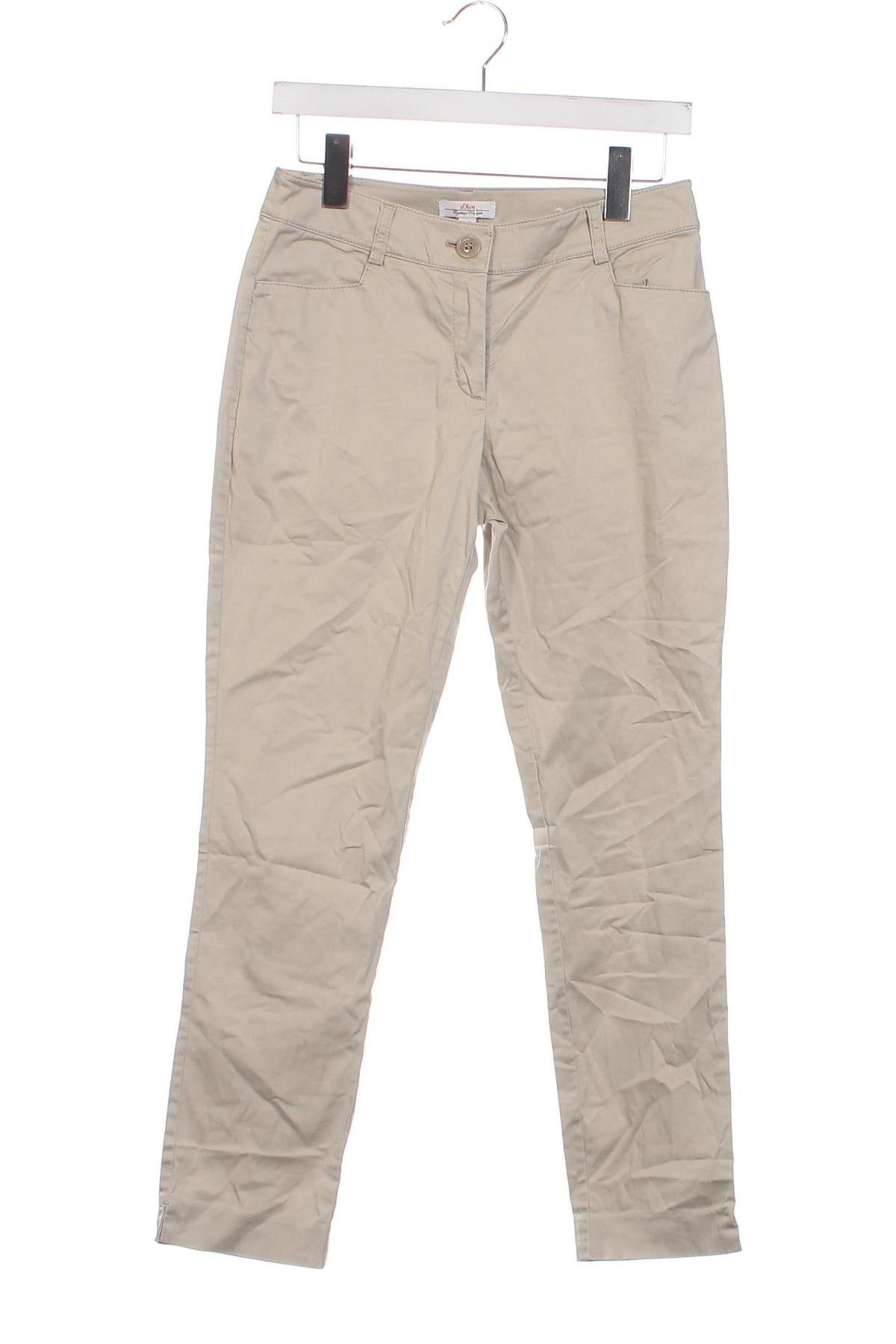 Дамски панталон S.Oliver, Размер XS, Цвят Бежов, Цена 10,66 лв.
