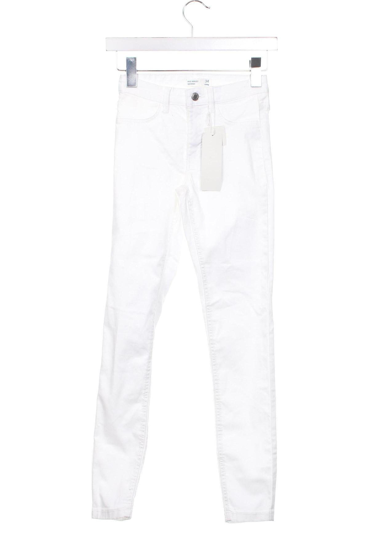 Дамски панталон Sinsay, Размер XS, Цвят Бял, Цена 24,84 лв.