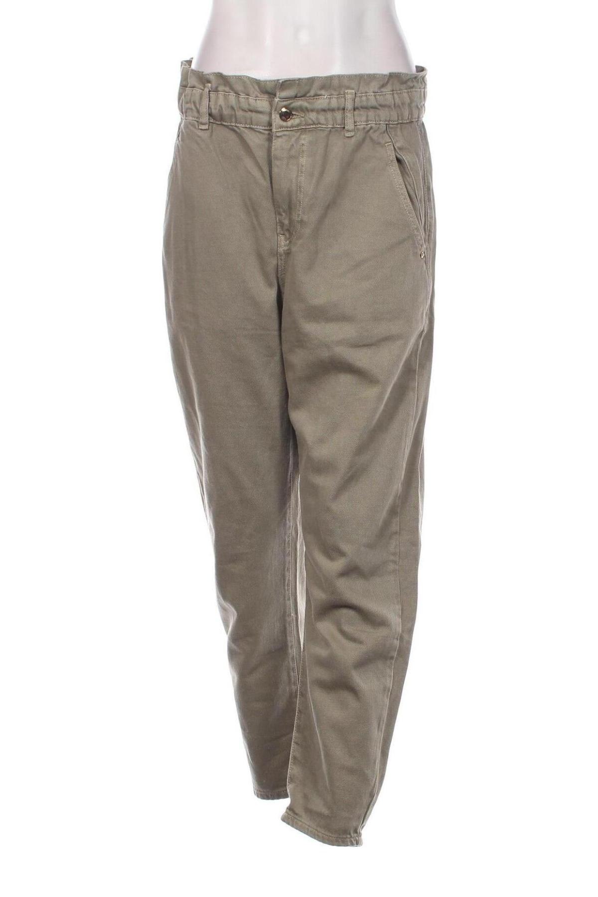 Дамски панталон Zara, Размер S, Цвят Зелен, Цена 13,77 лв.