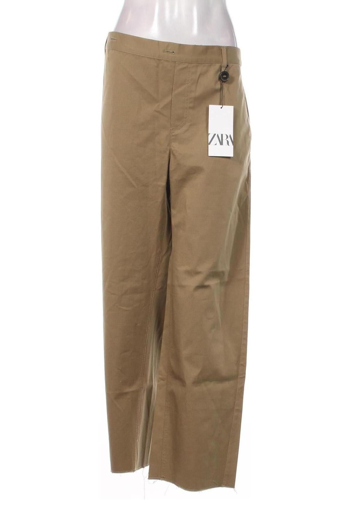 Pantaloni de femei Zara, Mărime M, Culoare Verde, Preț 111,71 Lei