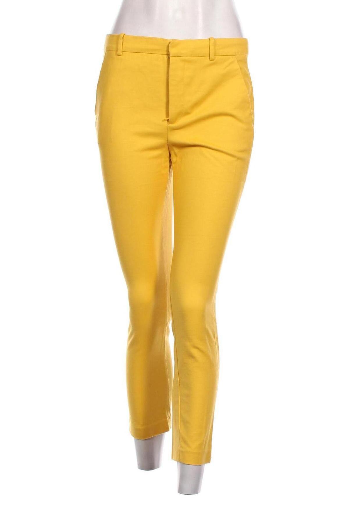 Дамски панталон Zara, Размер S, Цвят Жълт, Цена 15,37 лв.