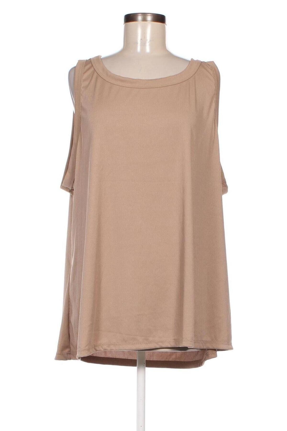 Γυναικείο αμάνικο μπλουζάκι, Μέγεθος 5XL, Χρώμα  Μπέζ, Τιμή 7,64 €