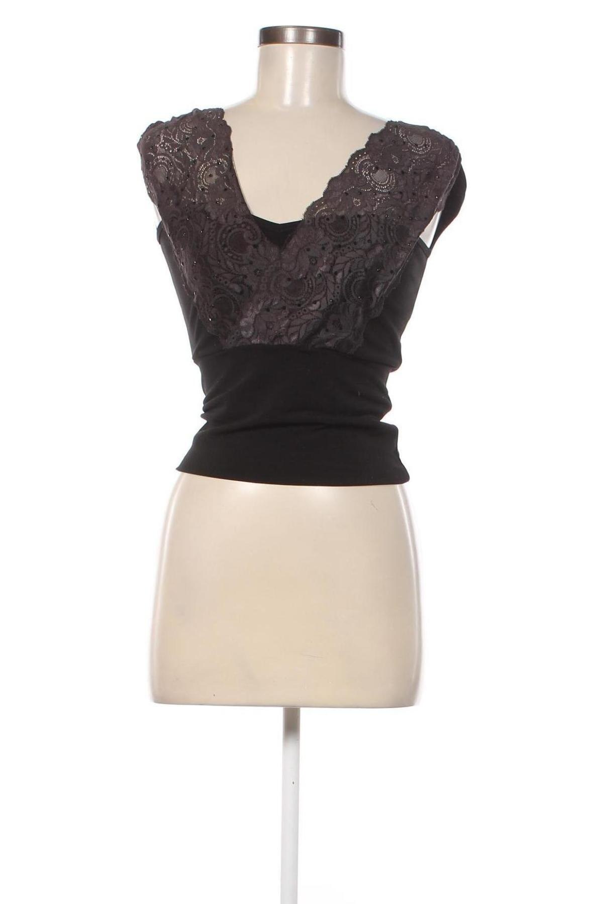 Γυναικείο αμάνικο μπλουζάκι Angie, Μέγεθος S, Χρώμα Μαύρο, Τιμή 4,33 €
