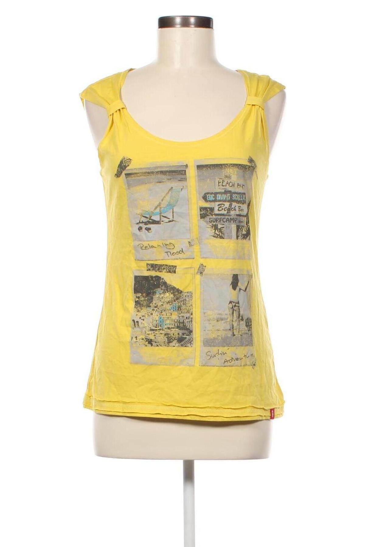 Γυναικείο αμάνικο μπλουζάκι Edc By Esprit, Μέγεθος M, Χρώμα Κίτρινο, Τιμή 3,03 €