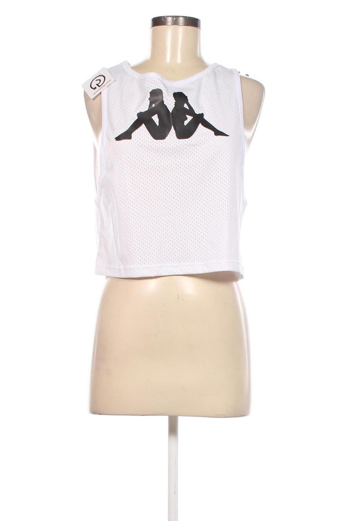 Γυναικείο αμάνικο μπλουζάκι Kappa, Μέγεθος S, Χρώμα Λευκό, Τιμή 18,56 €