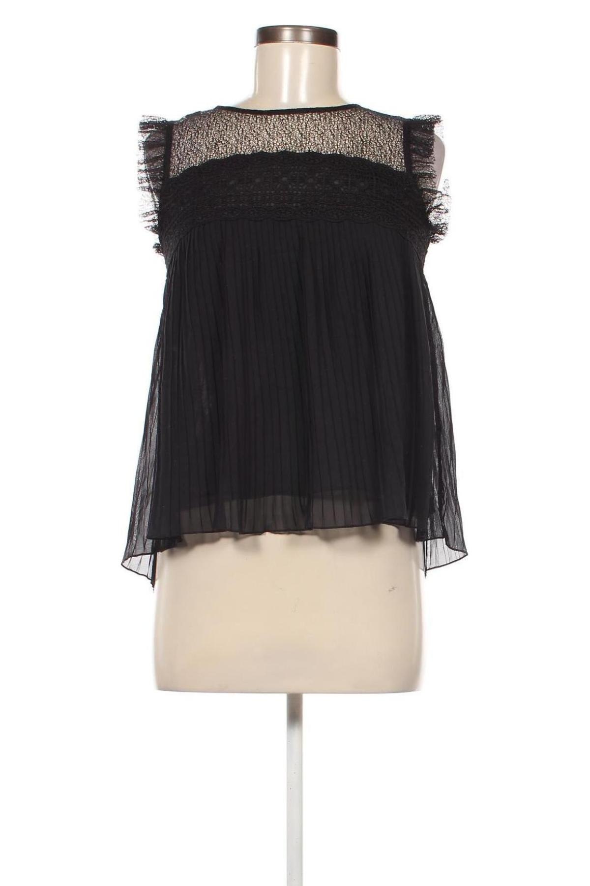 Γυναικείο αμάνικο μπλουζάκι Zara, Μέγεθος XS, Χρώμα Μαύρο, Τιμή 6,80 €