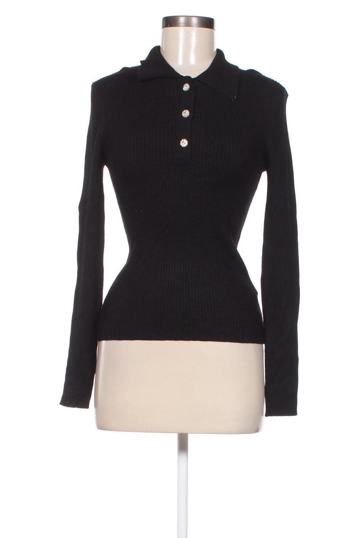 Дамски пуловер Amisu, Размер M, Цвят Черен, Цена 22,54 лв.