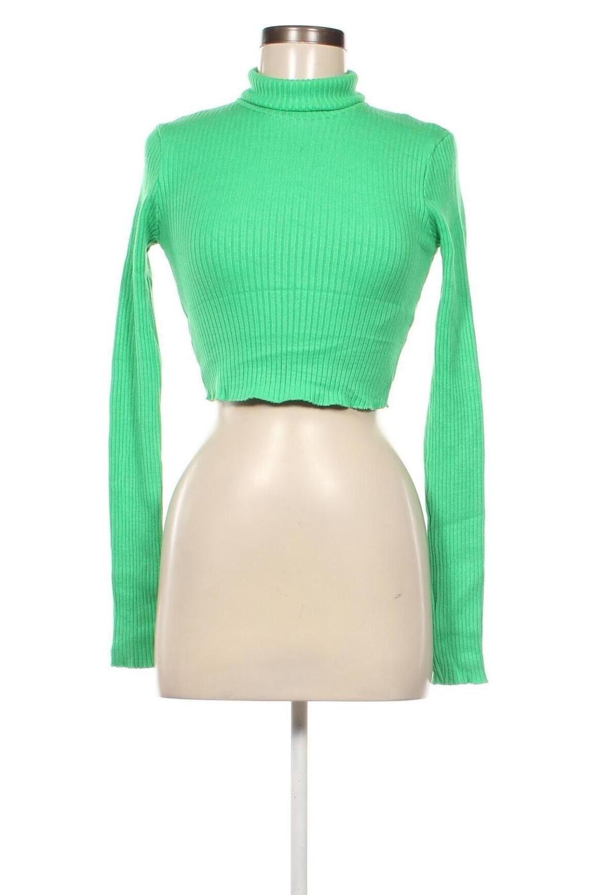 Pulover de femei Bershka, Mărime M, Culoare Verde, Preț 46,74 Lei