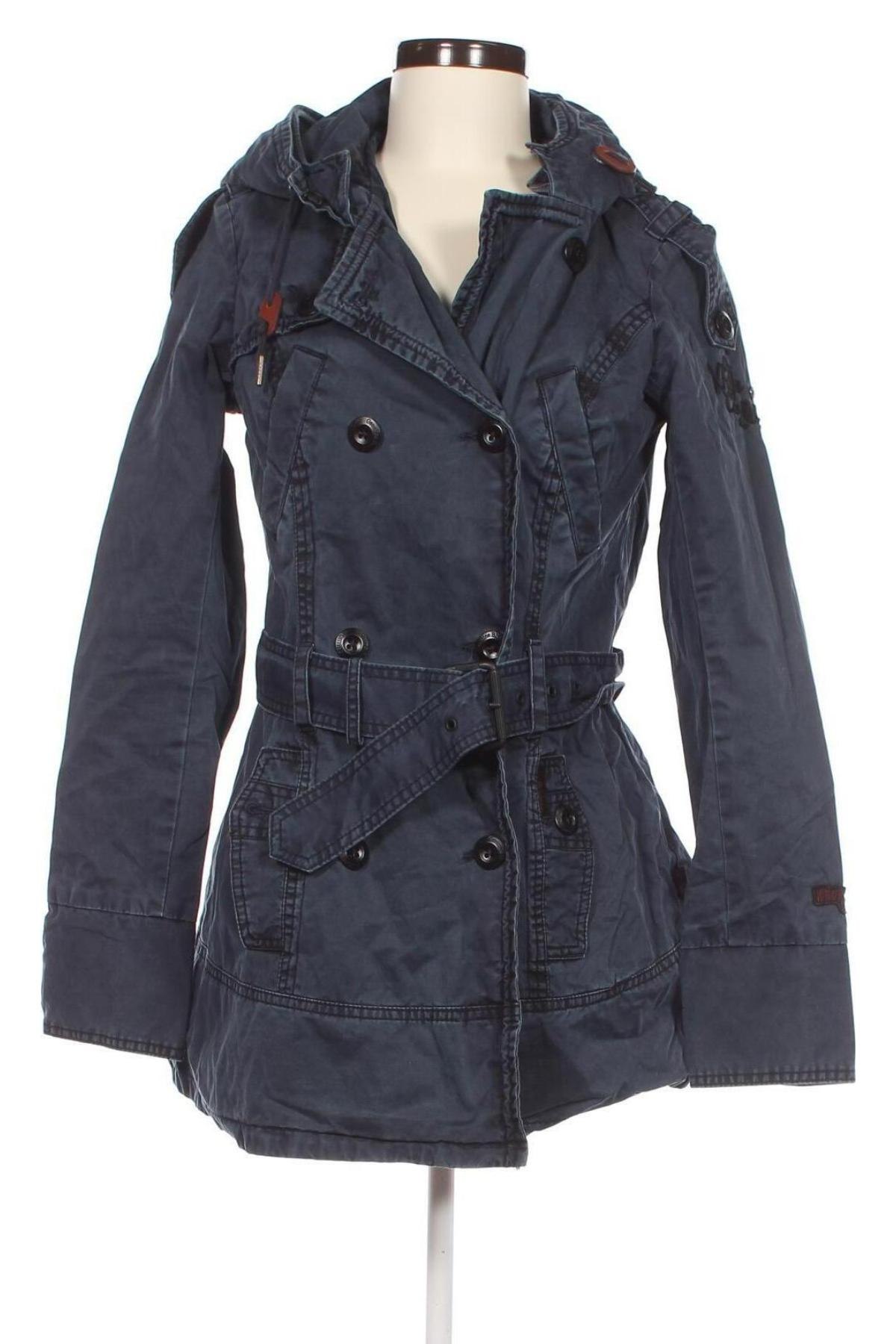 Damen Trenchcoat Khujo, Größe M, Farbe Blau, Preis 51,98 €