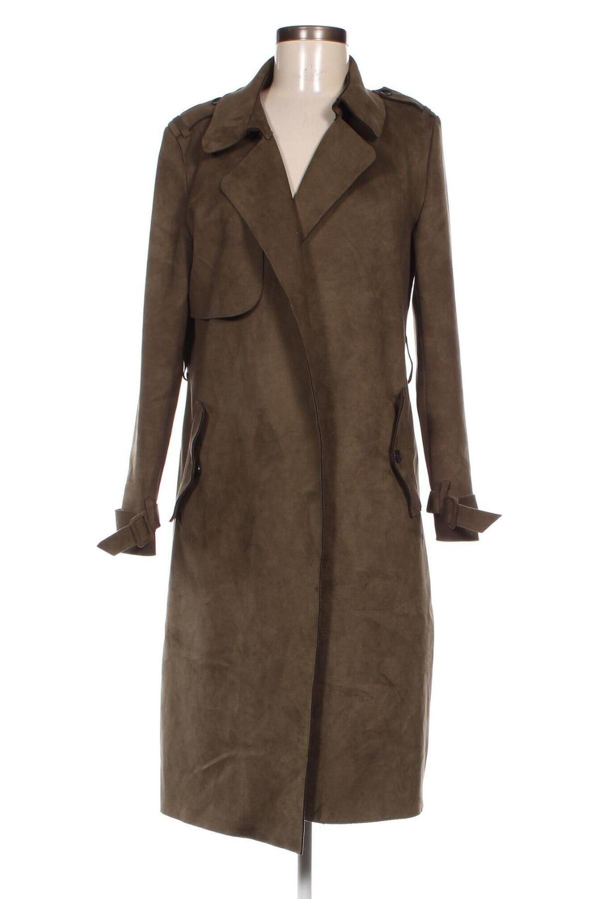 Дамски шлифер Zara, Размер M, Цвят Зелен, Цена 27,50 лв.