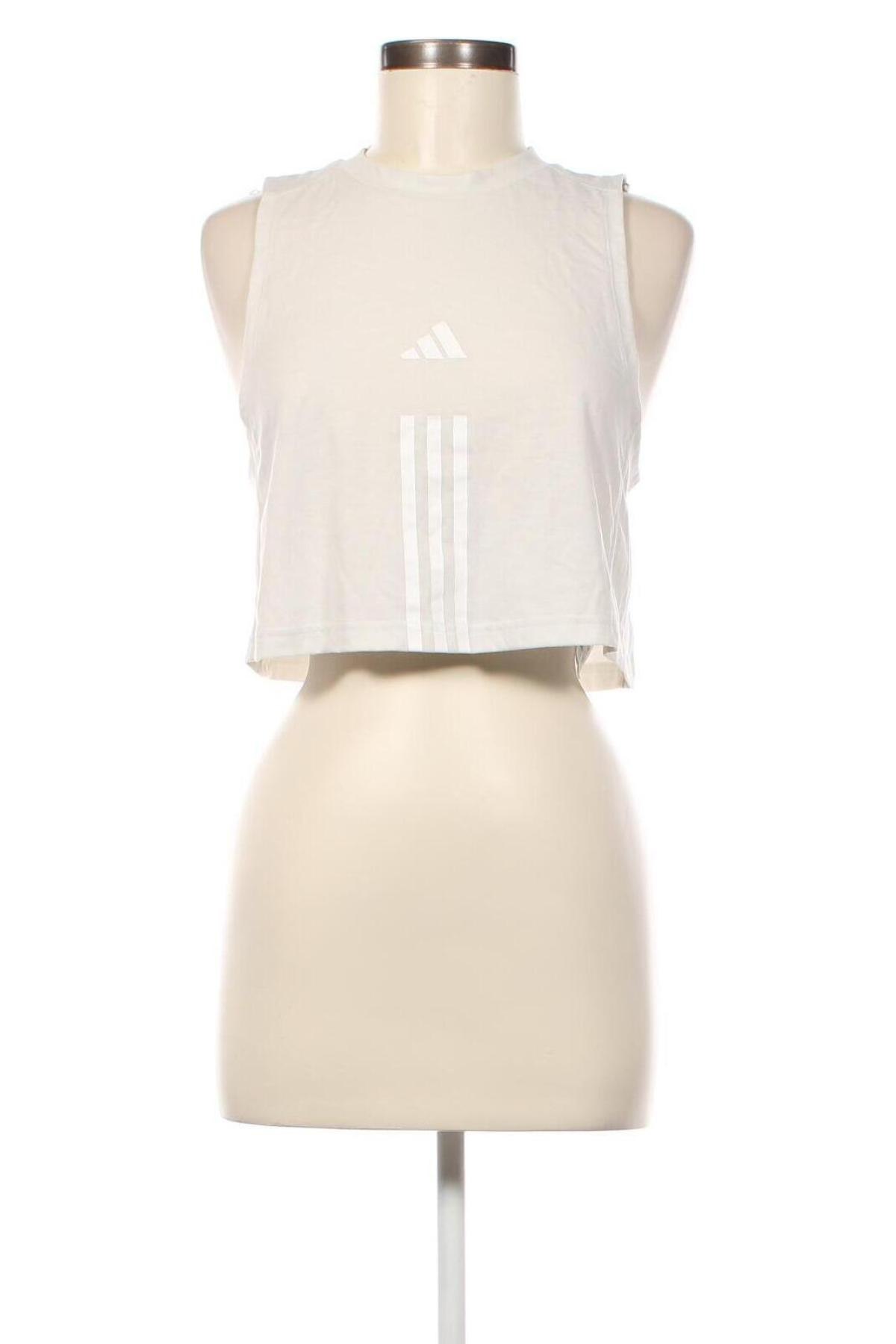 Damen Sporttop Adidas, Größe S, Farbe Ecru, Preis 21,83 €