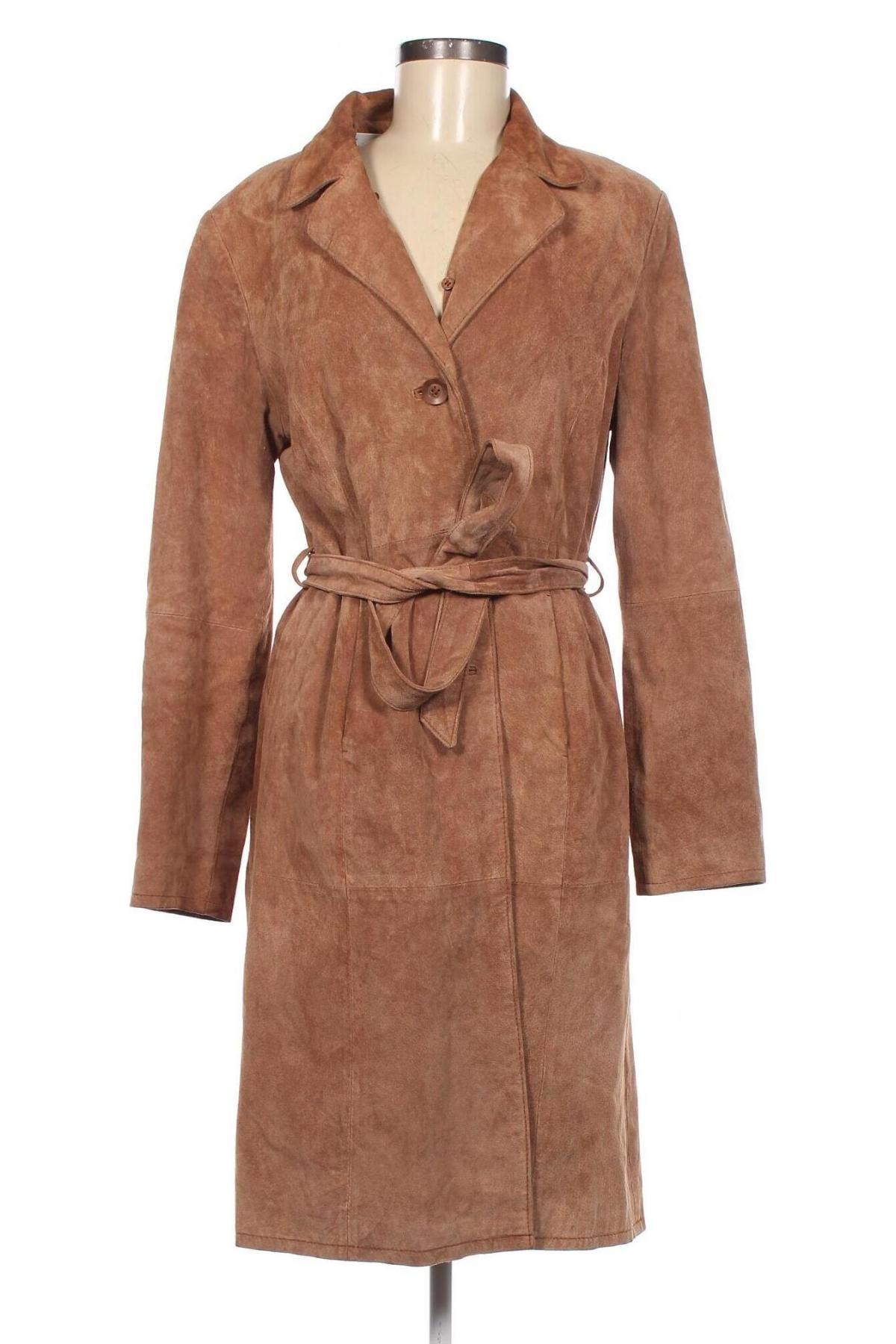 Δερμάτινο γυναικείο παλτό Ann Llewellyn, Μέγεθος M, Χρώμα Καφέ, Τιμή 102,06 €