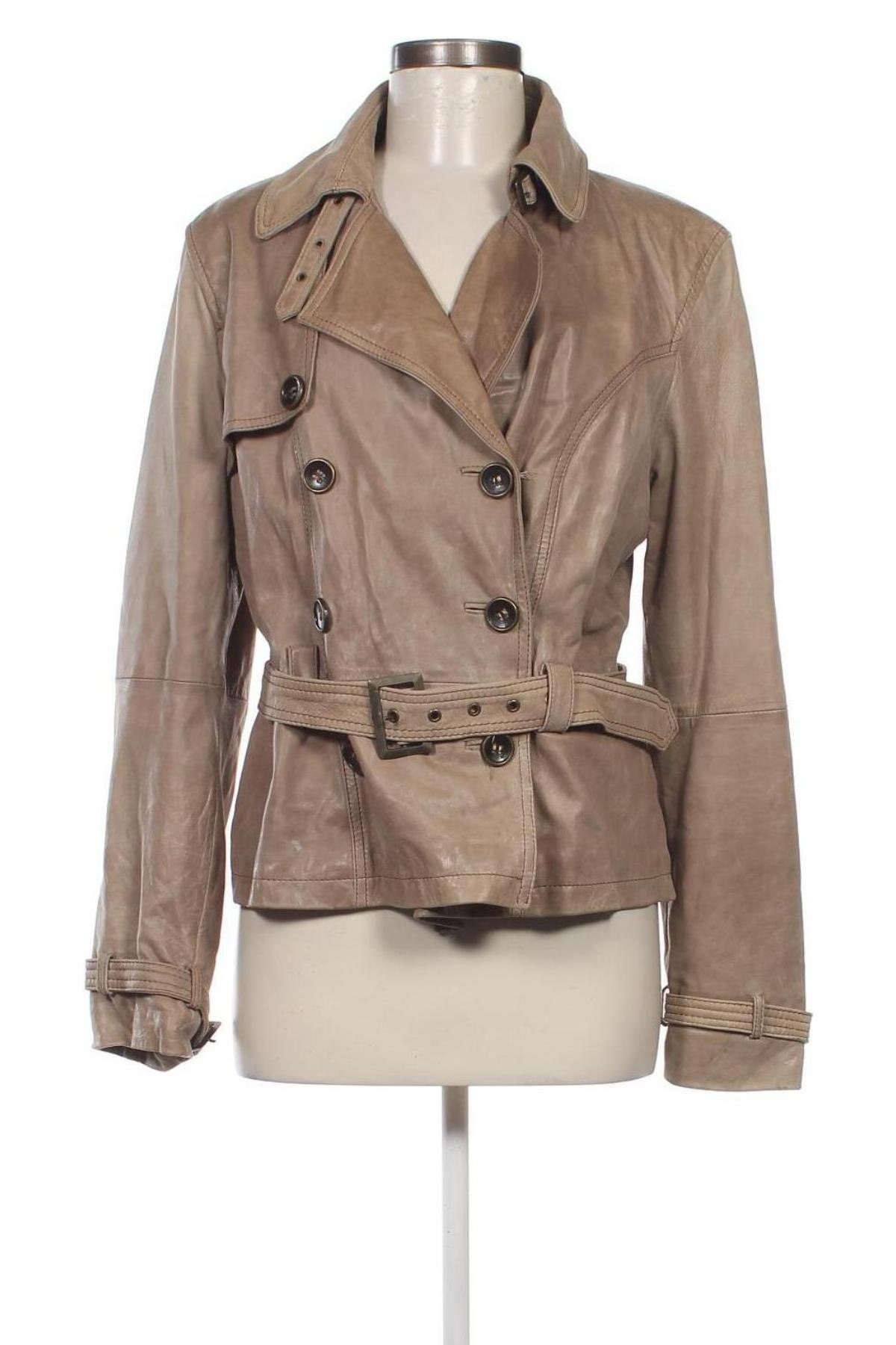 Dámska kožená bunda , Veľkosť L, Farba Béžová, Cena  39,44 €