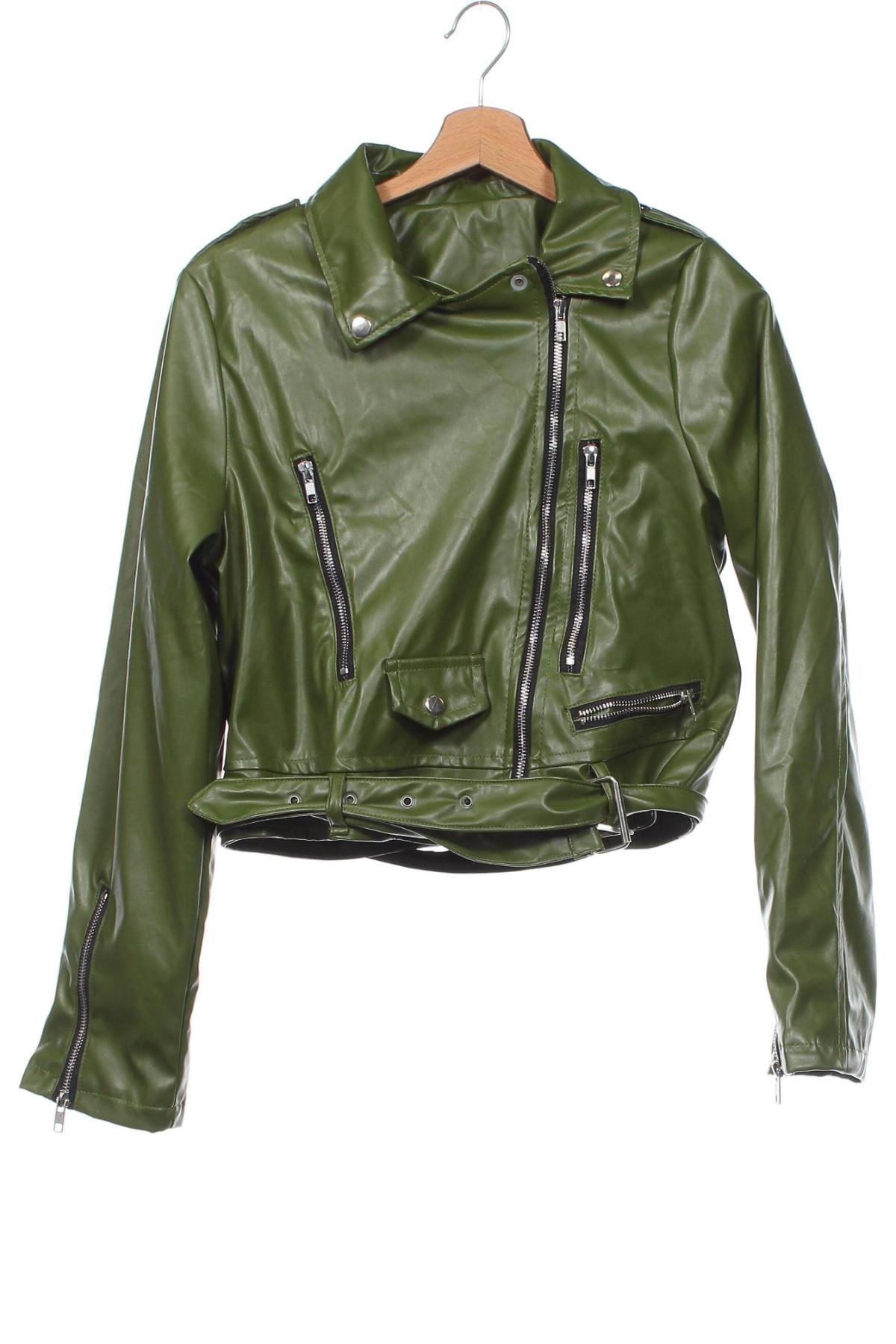 Damen Lederjacke, Größe L, Farbe Grün, Preis € 22,17