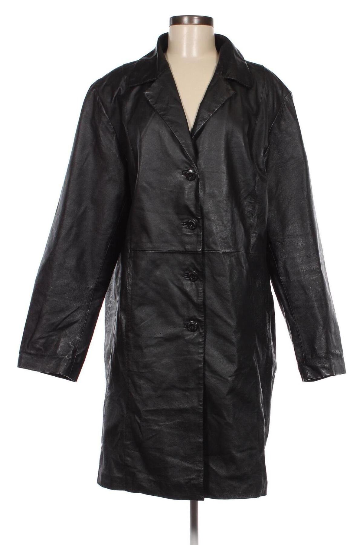 Γυναικείο δερμάτινο μπουφάν, Μέγεθος XXL, Χρώμα Μαύρο, Τιμή 59,57 €